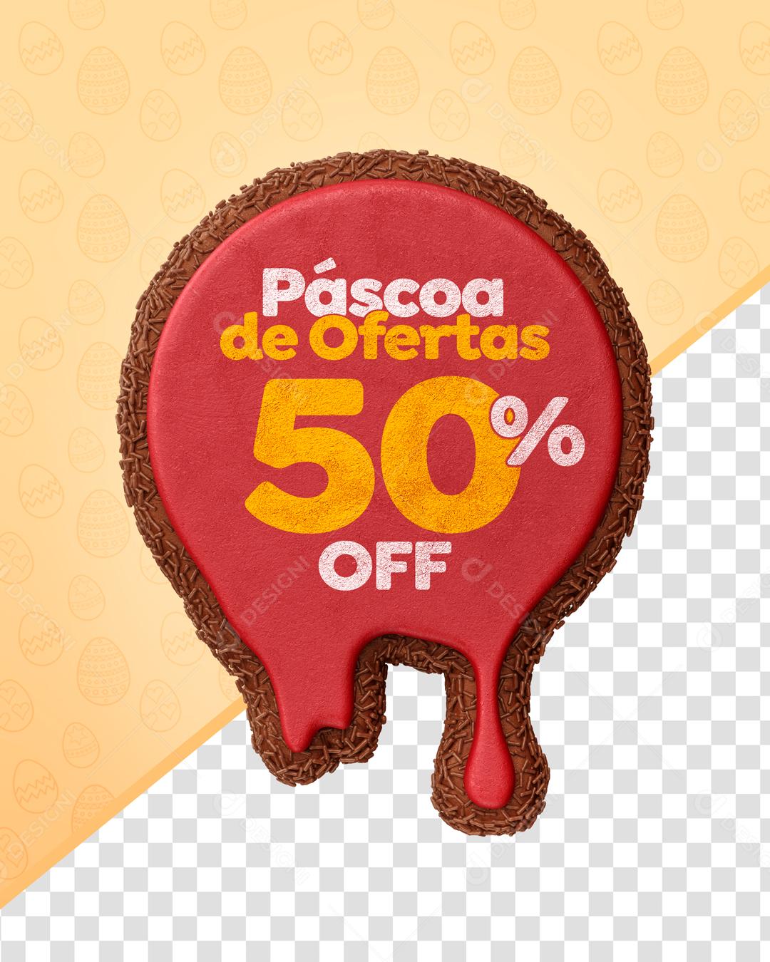 Brasão Páscoa De Ofertas 50% off PSD Editável