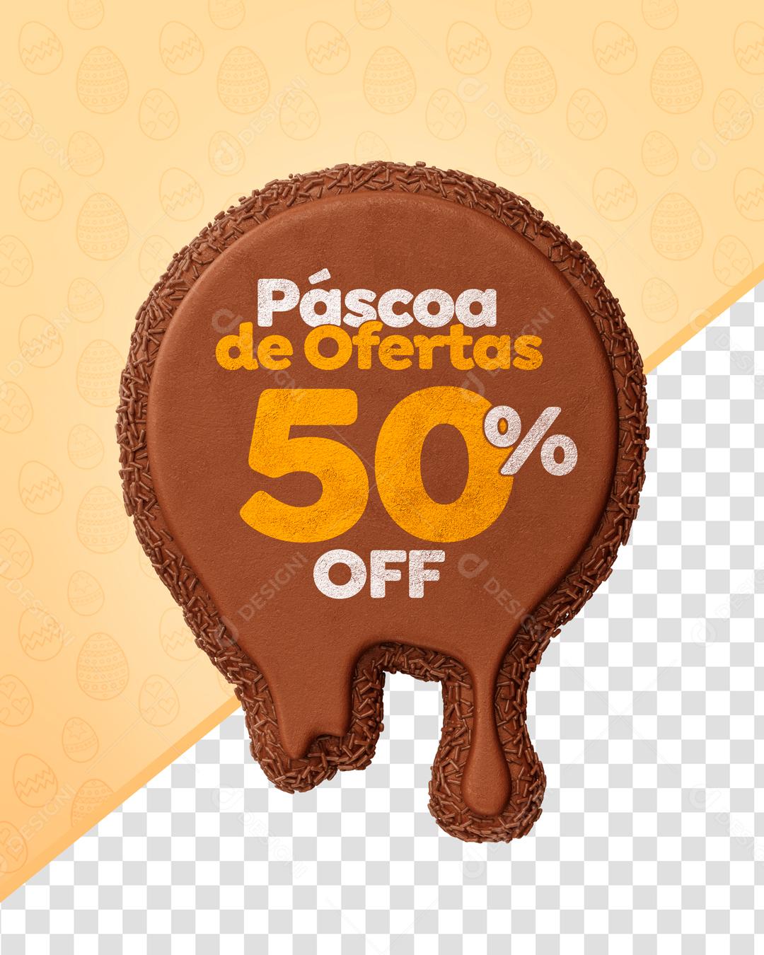 Brasão Páscoa De Ofertas 50% off PSD Editável