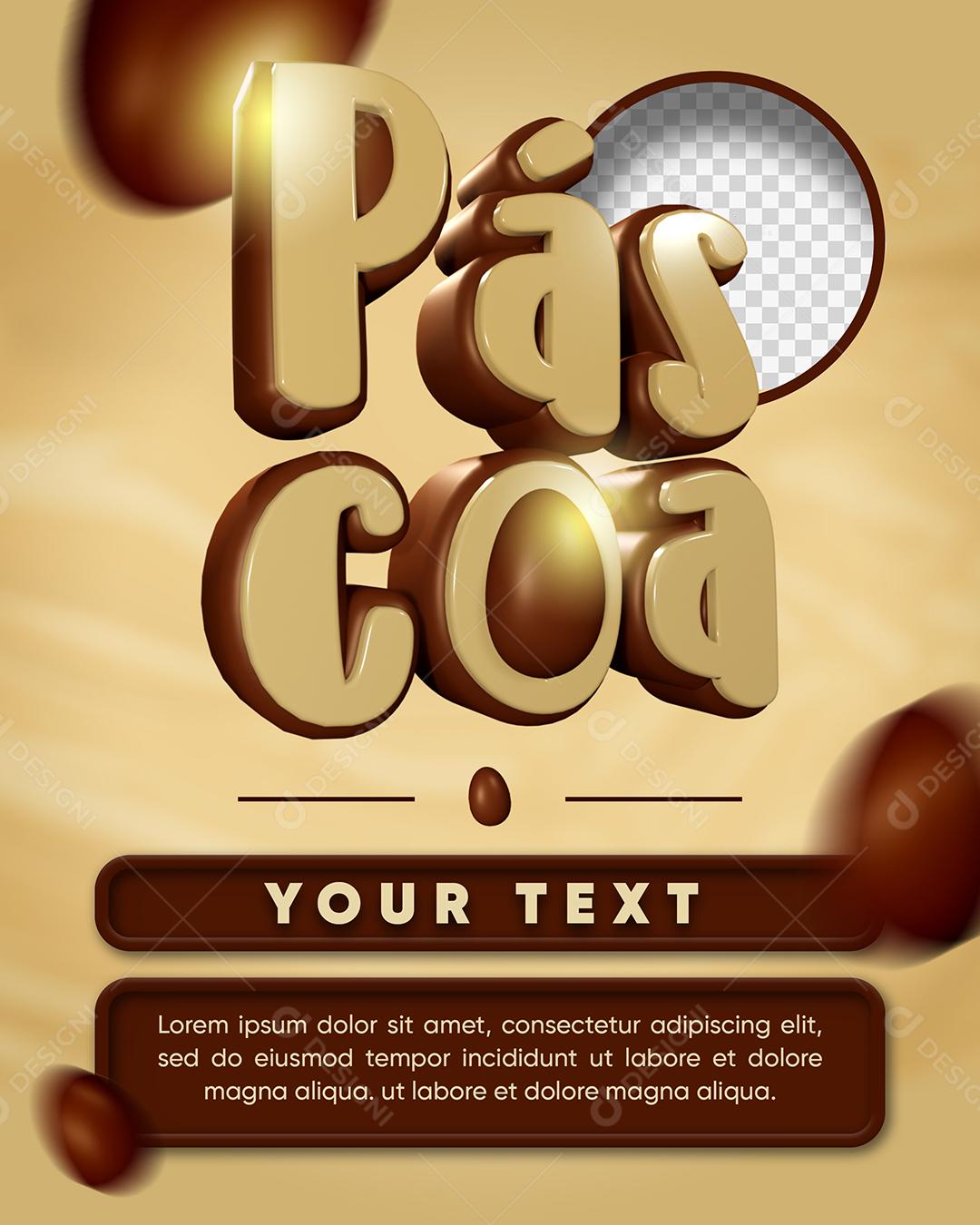 Social Media Páscoa de Chocolate PSD Editável