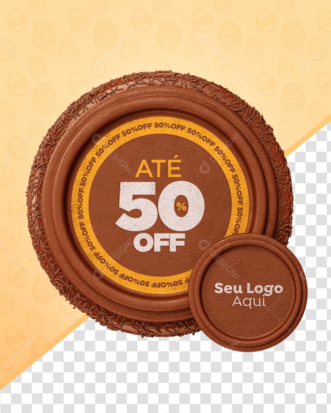 Brasão Páscoa De Ofertas 50% off PSD Editável