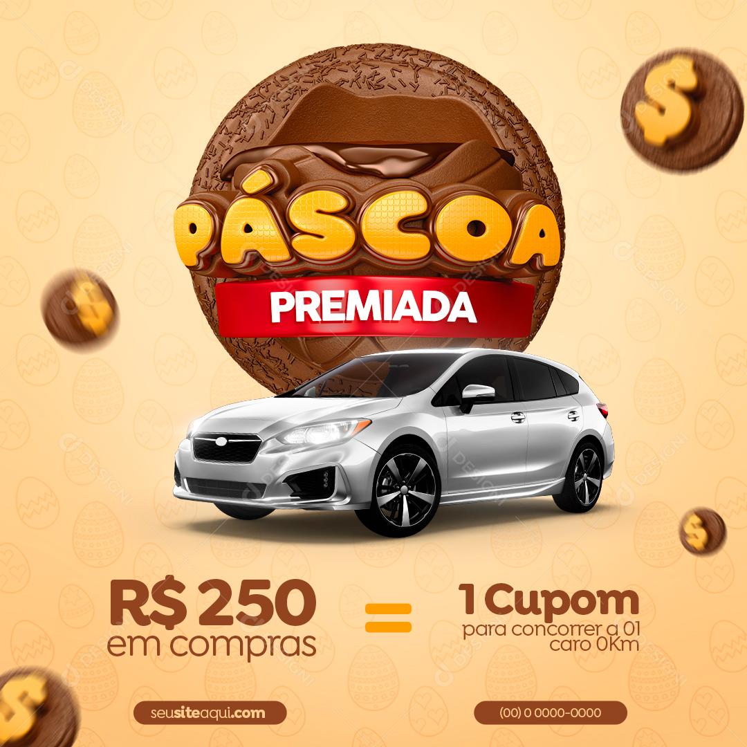 Páscoa Premiada 250 R$ Em Compras Social Media PSD Editável