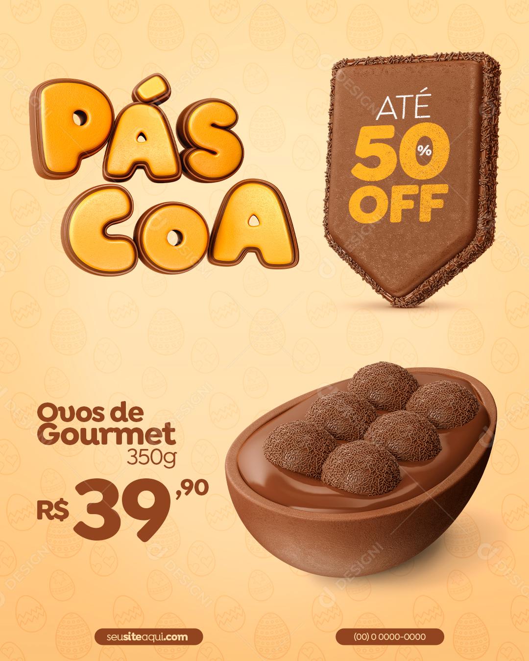 Páscoa Ovos Gourmet  Social Media PSD Editável