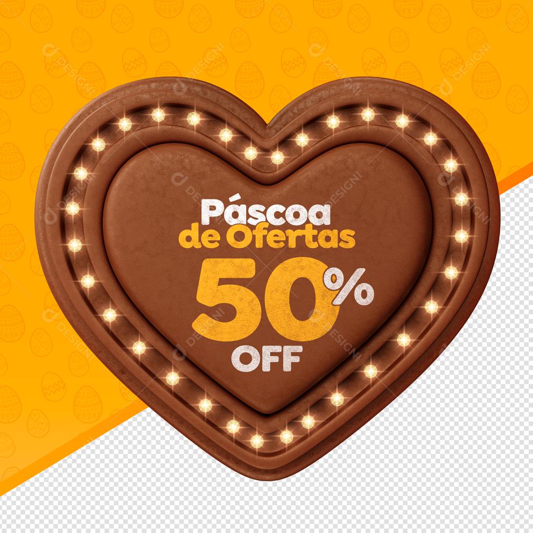 Brasão Forma De Coração Páscoa De Ofertas 50% off PSD Editável