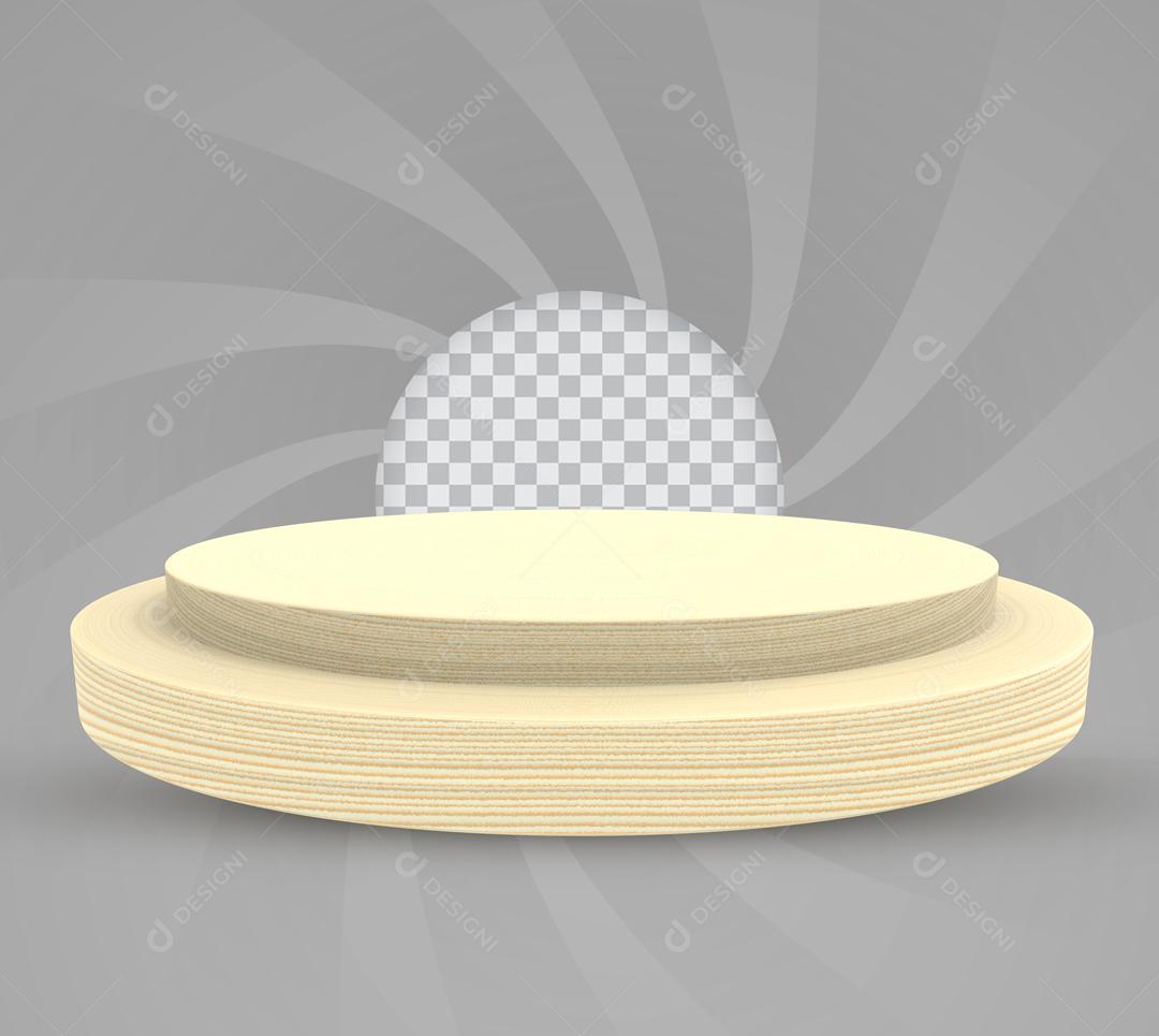 Elemento 3D Podium Branco Para Composição PSD