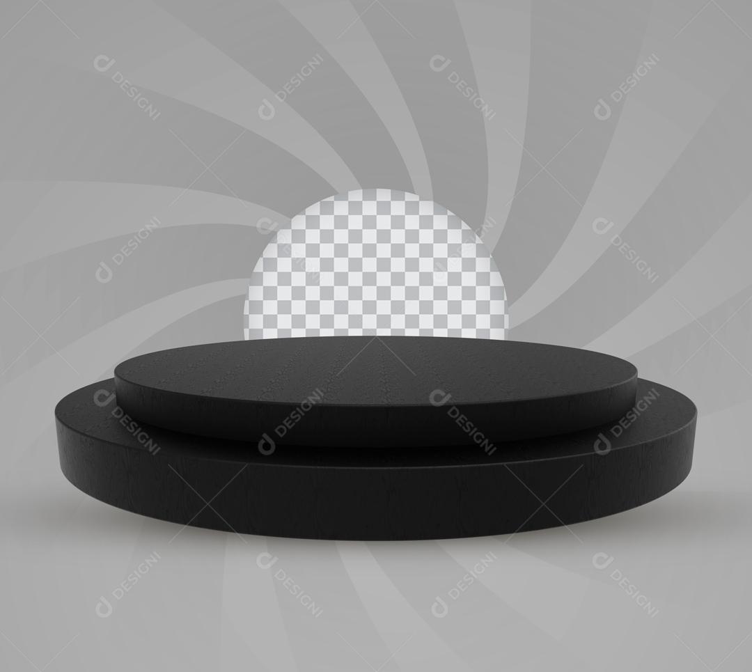 Podium Preto Elemento 3D Para Composição PSD