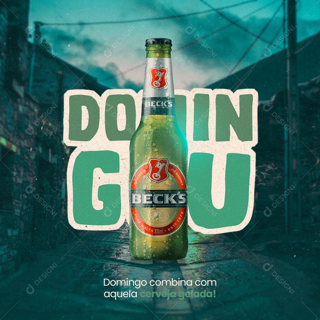 Post Drinks Beer Domingou Becks Social Media Editable PSD