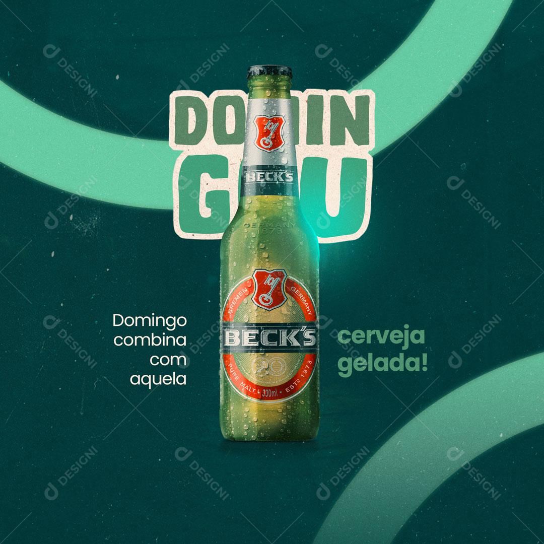 Social Media Bebidas Cerveja Domingou Com Beckes PSD Editável