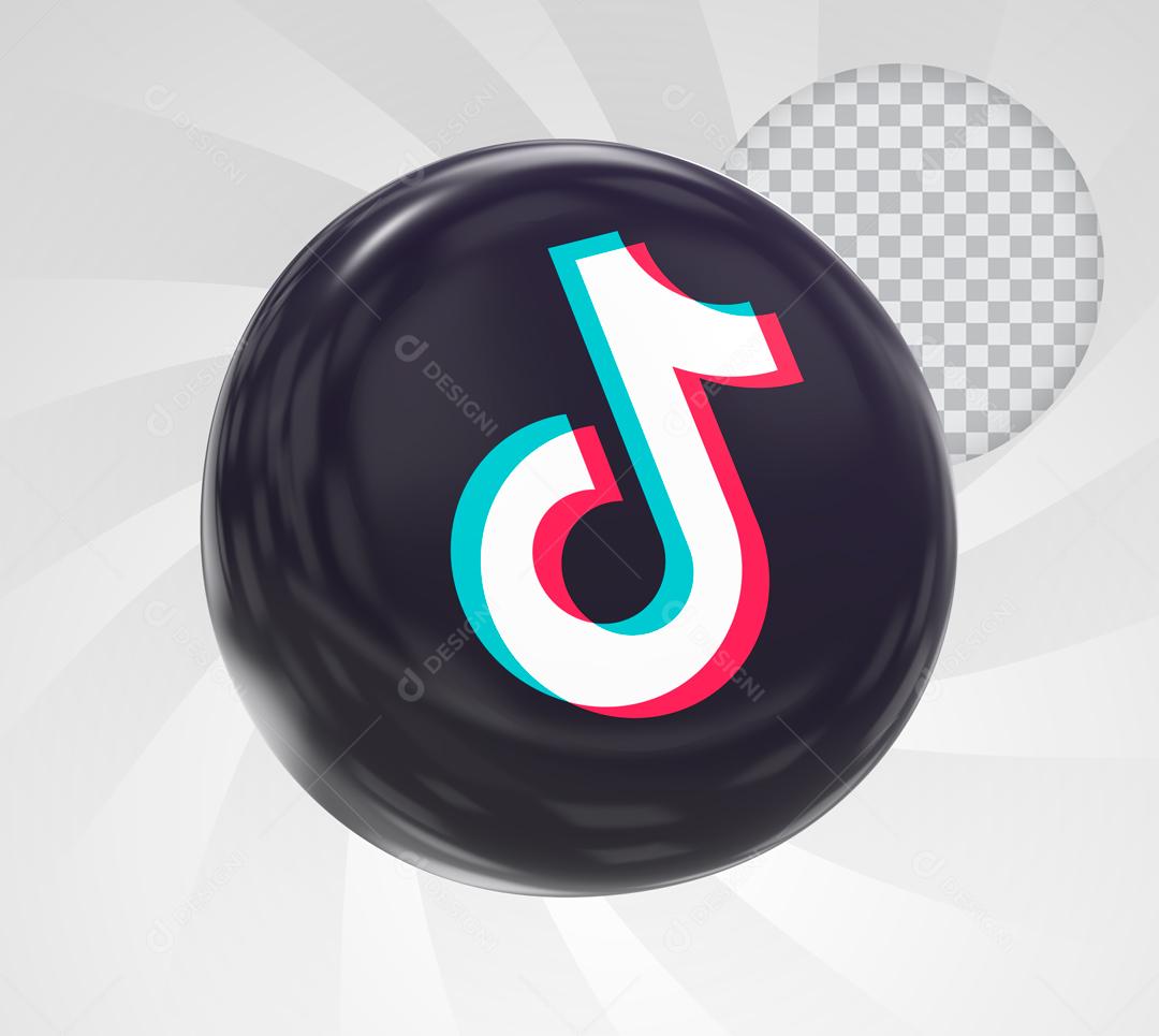 Tiktok 3D Elemento Para Composição PSD