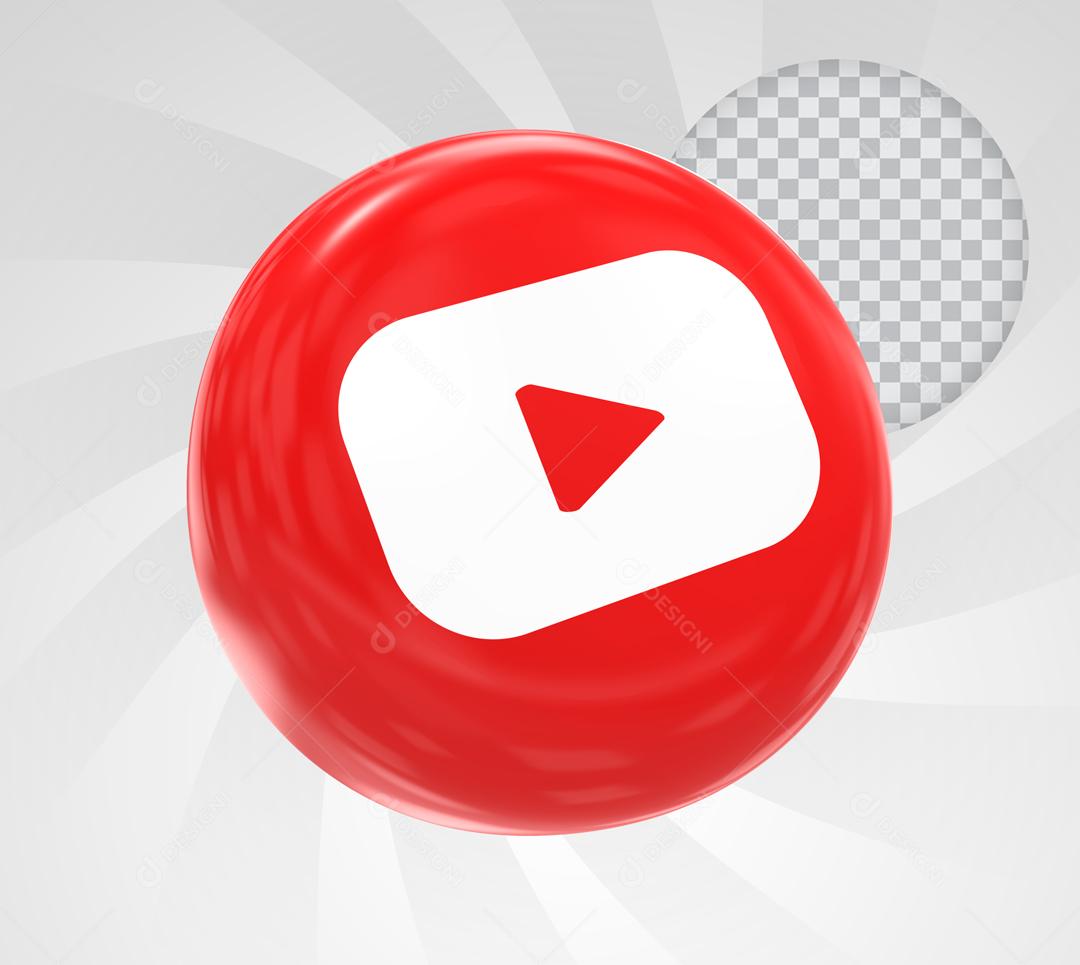 Youtube 3D Elemento Para Composição PSD