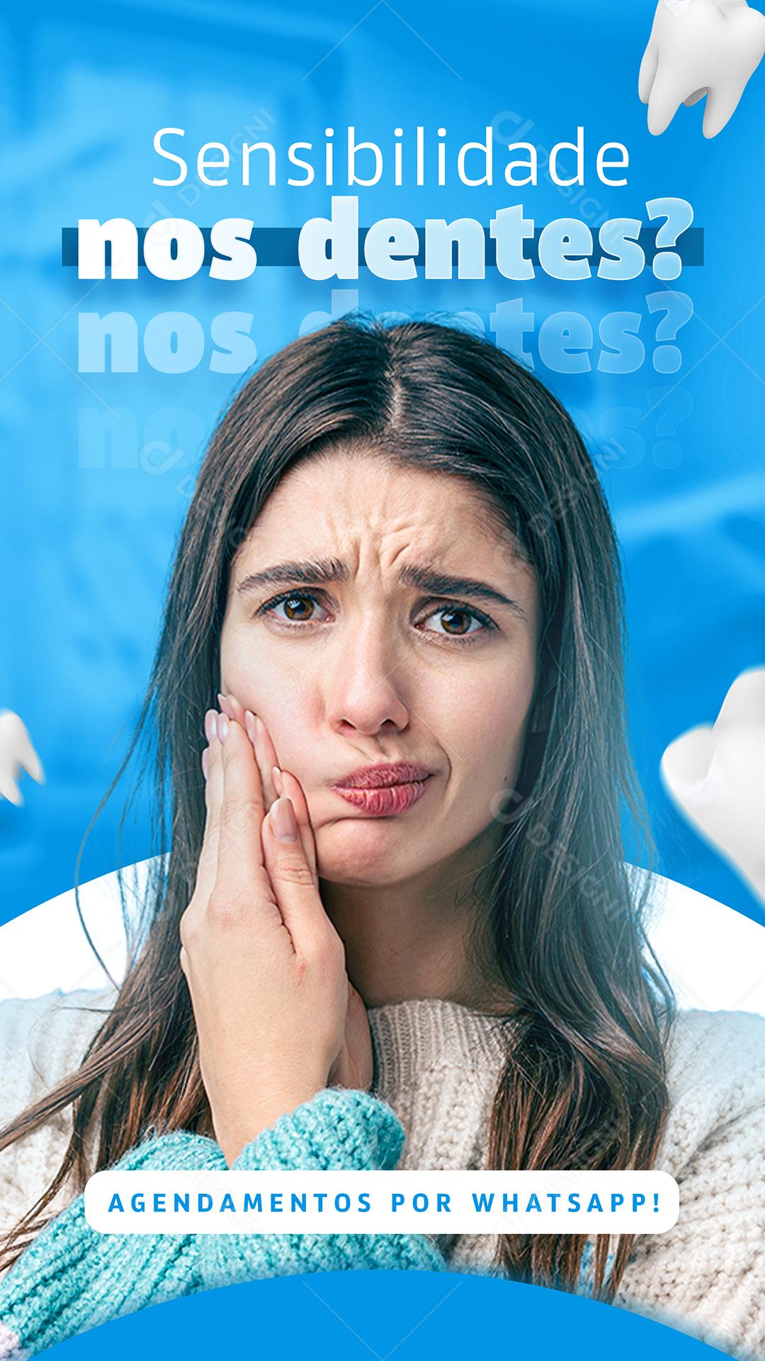 Sensibilidade nos Dentes Dentista Social Media PSD Editável