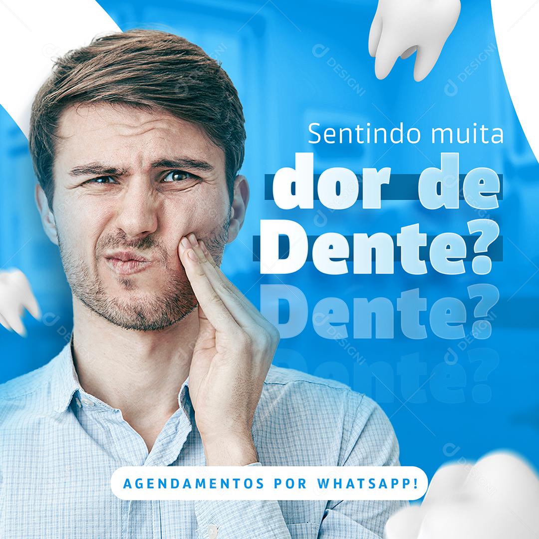 Social Media Sentindo Muita dor de Dente Dentista PSD Editável