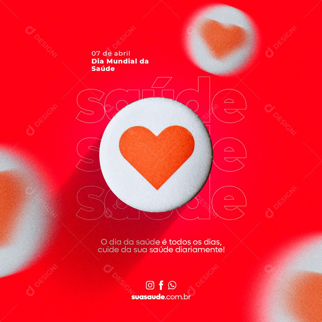 Social Media Saúde é Todos os Dias Dia Da Saúde PSD Editável