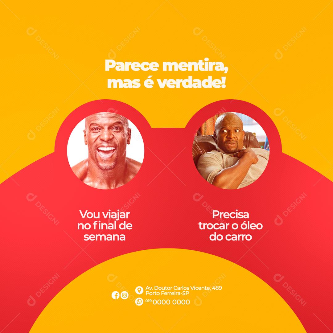 Social Media Parece Mentira Mas é Verdade Oficina Mecânica PSD Editável