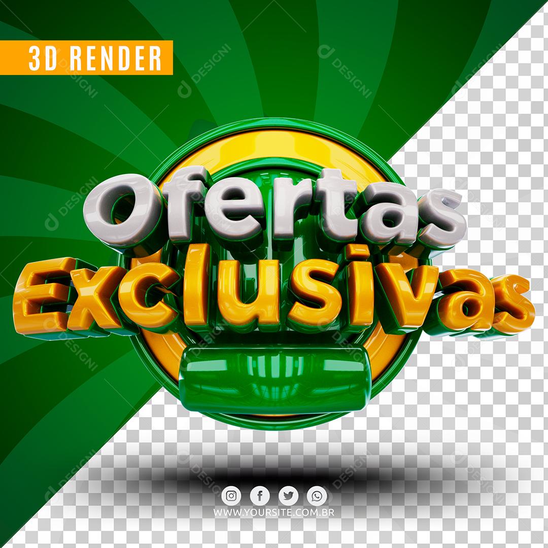 Selo 3D Ofertas Exclusivas Para Composição PSD