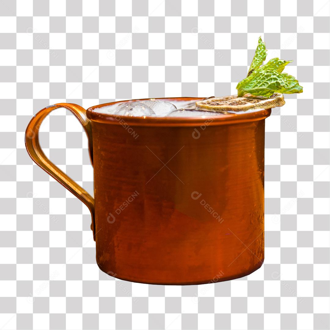Caneca Metálica com bebida Gelada Transparente PNG