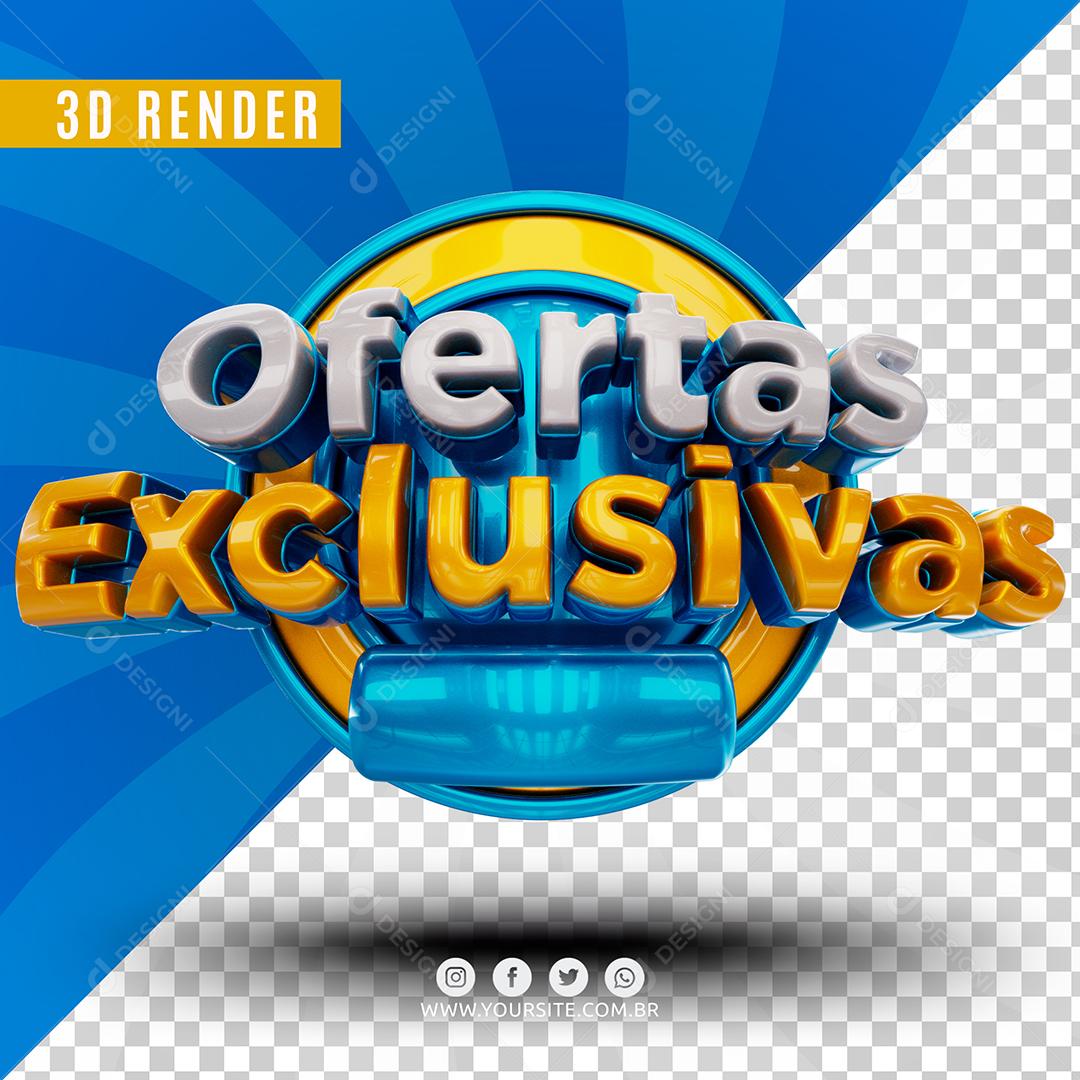 Selo 3D Ofertas Exclusivas Para Composição PSD