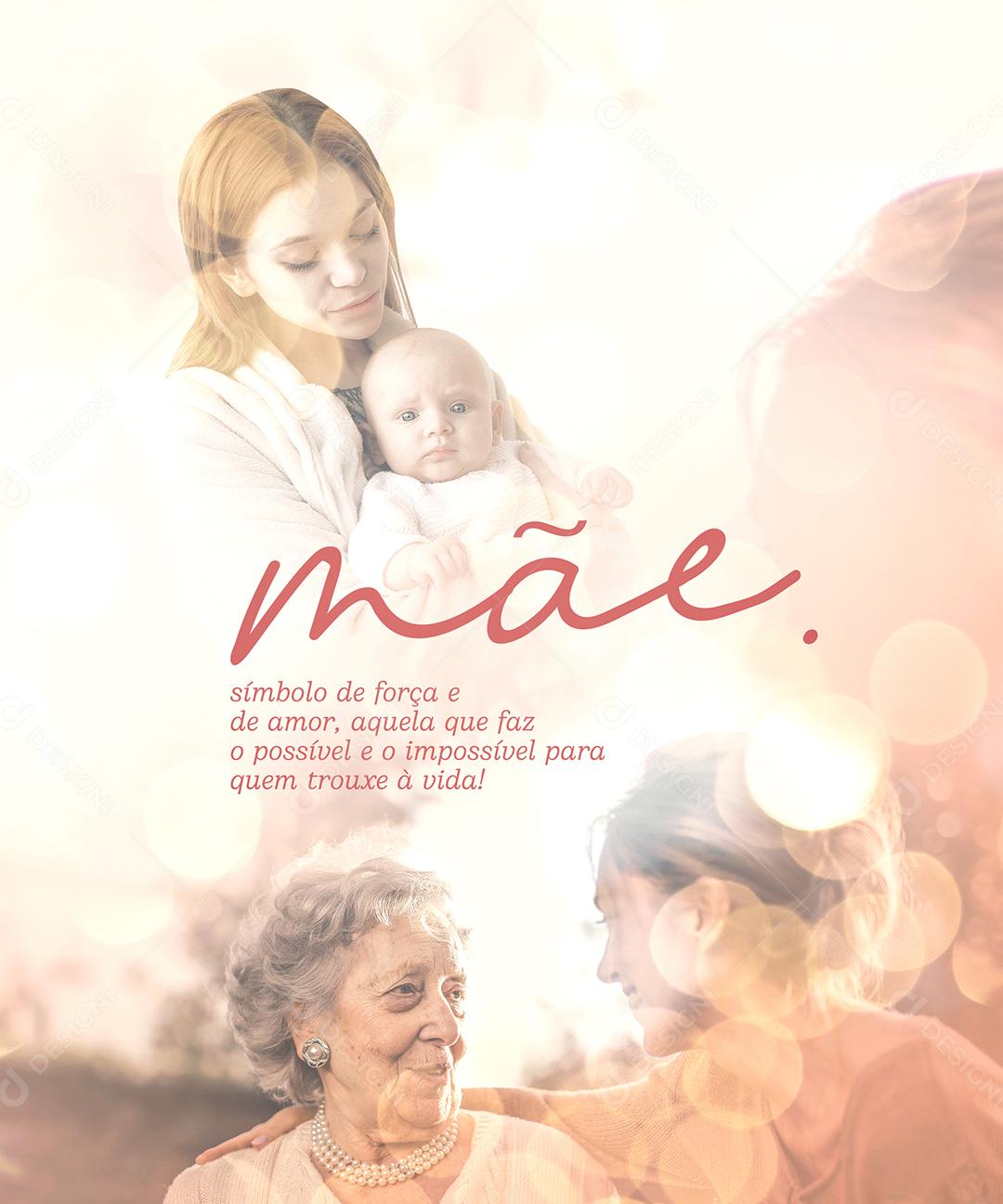 Social Media Mãe Símbolo de Força e Amor PSD Editável