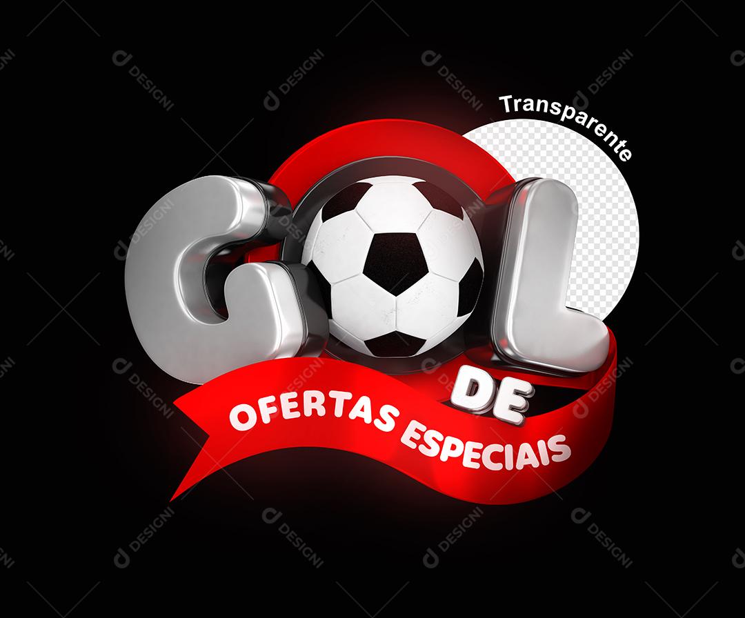 Selo 3D Gol de Ofertas Especiais Para Composição PSD