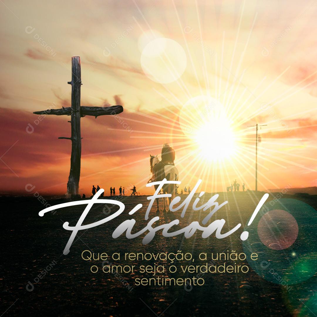 Páscoa Renovação Amor e União Social Media PSD Editável