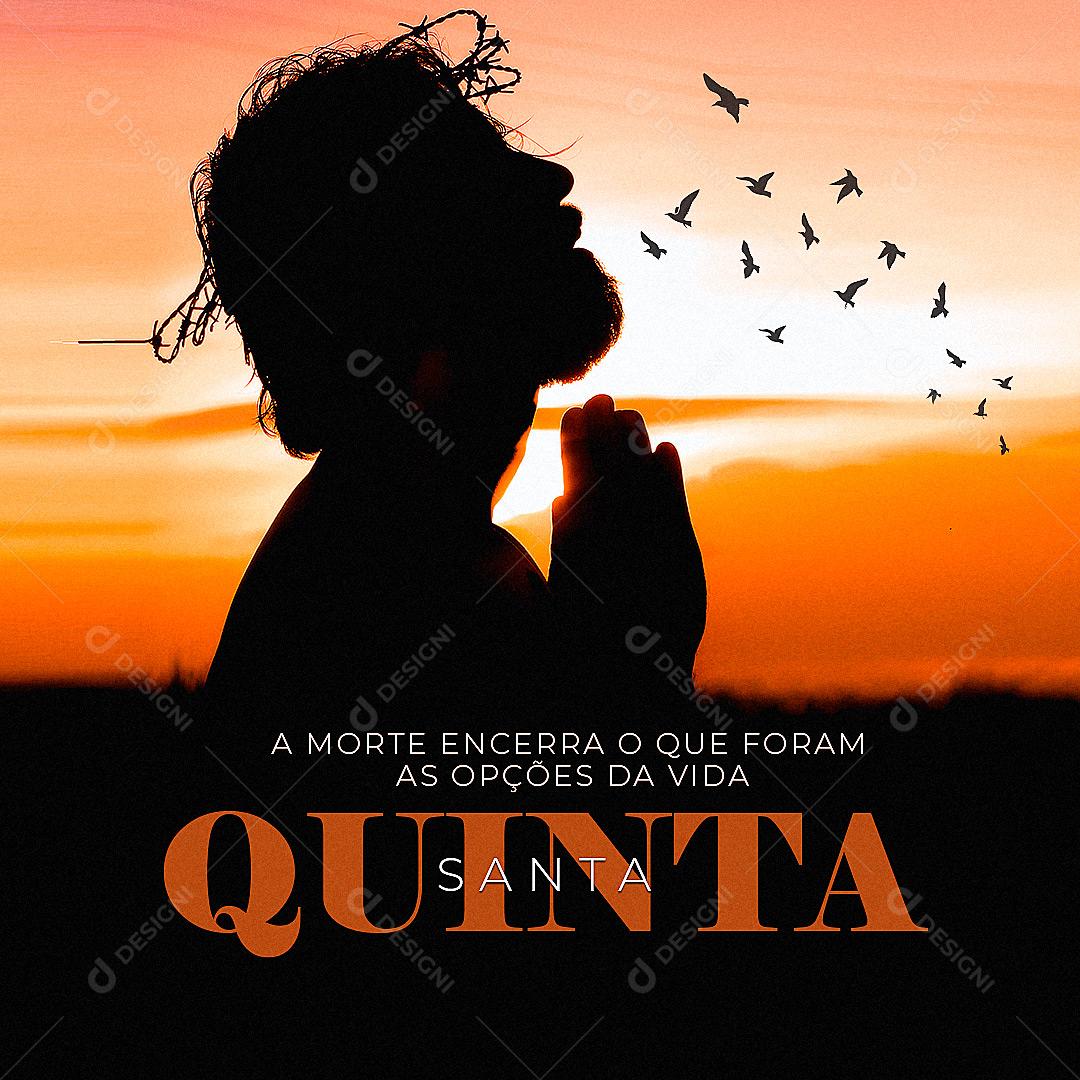 Post Quaresma Quinta Feira Santa Social Media PSD Editável