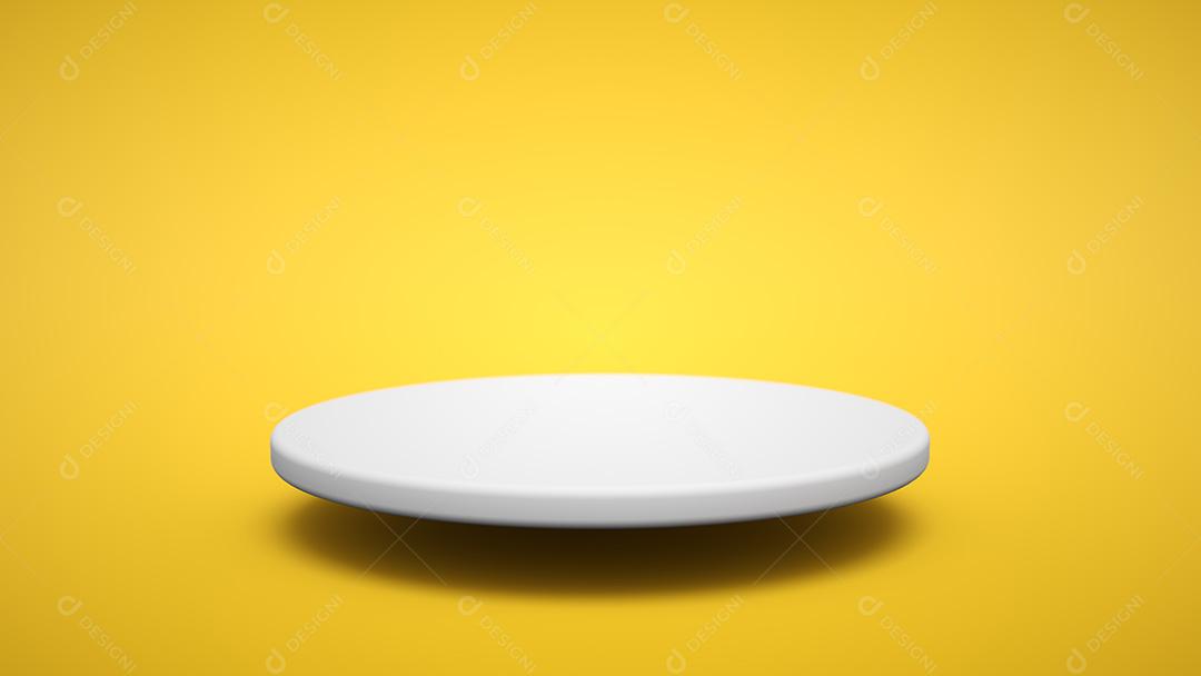 vitrine vazia. Modelo em branco para publicidade. Render 3D mínimo