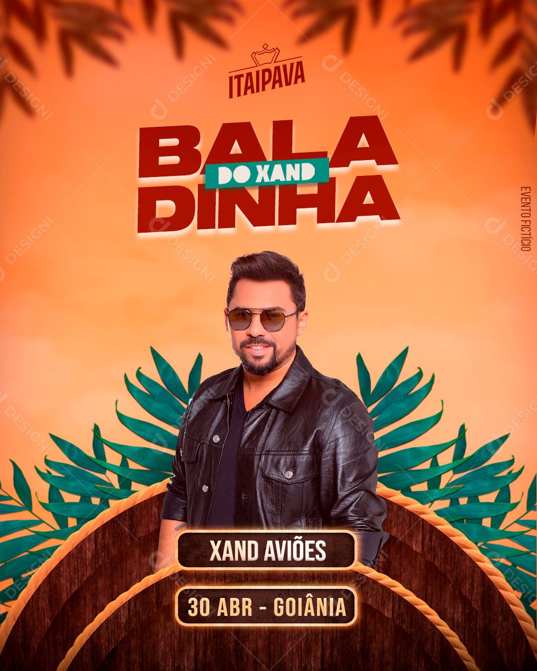 Flyer  Baladinha do Xand Aviões Social Media PSD Editável