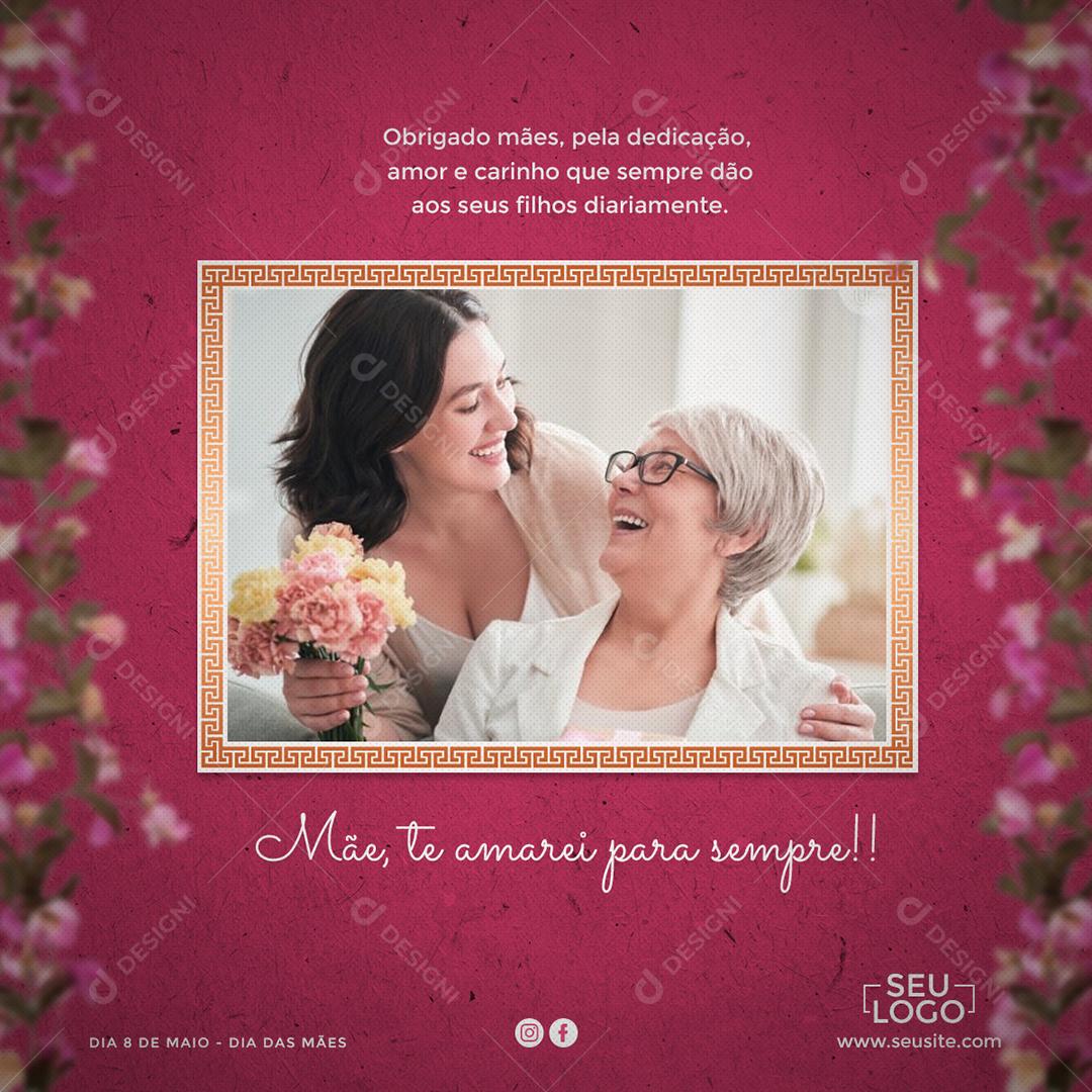 Social Media Mãe Te Amarei Para Sempre PSD Editável