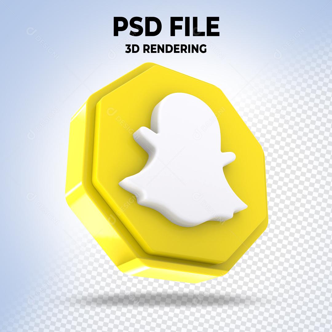 Snapchat Em Forma Geométrica 3D Elemento Para Composição PSD