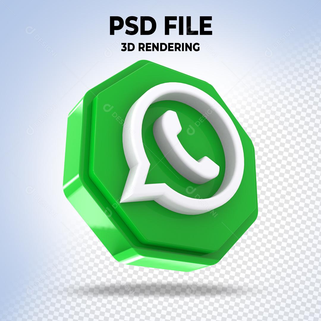 Whatsapp Em Forma Geométrica 3D Elemento Para Composição PSD