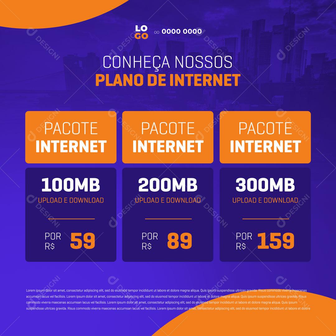 Social Media Provedor de Internet Conheça Nossos Planos Social Media PSD Editável