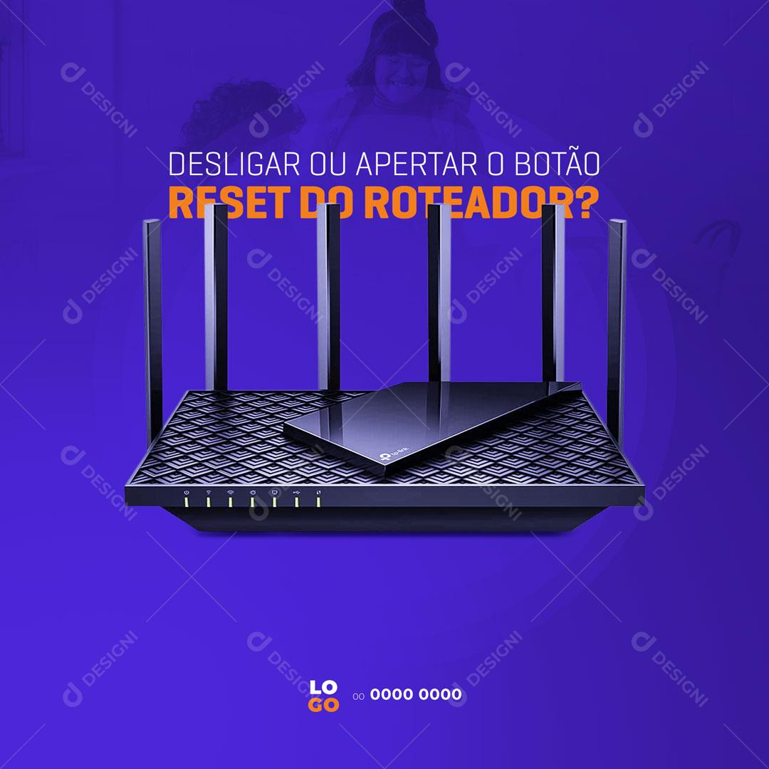 Social Média Provedor de Internet Rateador Wifi Social Media PSD Editável