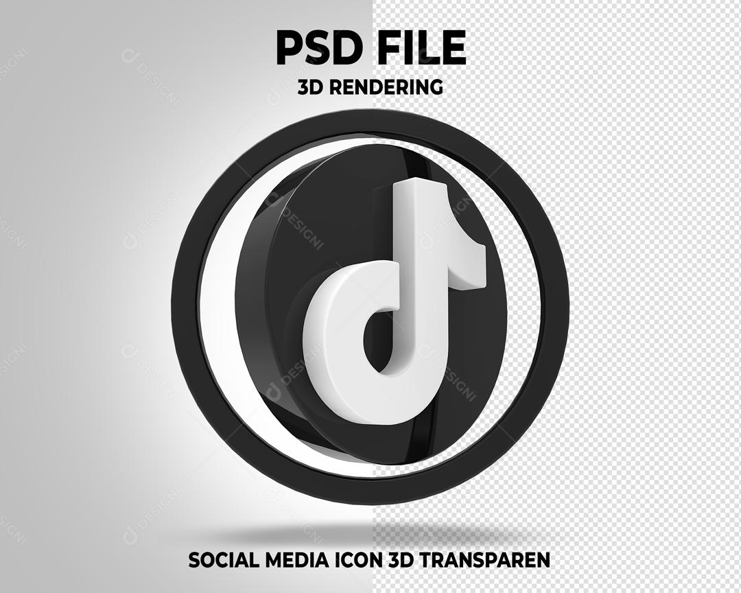 Tiktok Em Forma Geométrica 3D Elemento Para Composição PSD