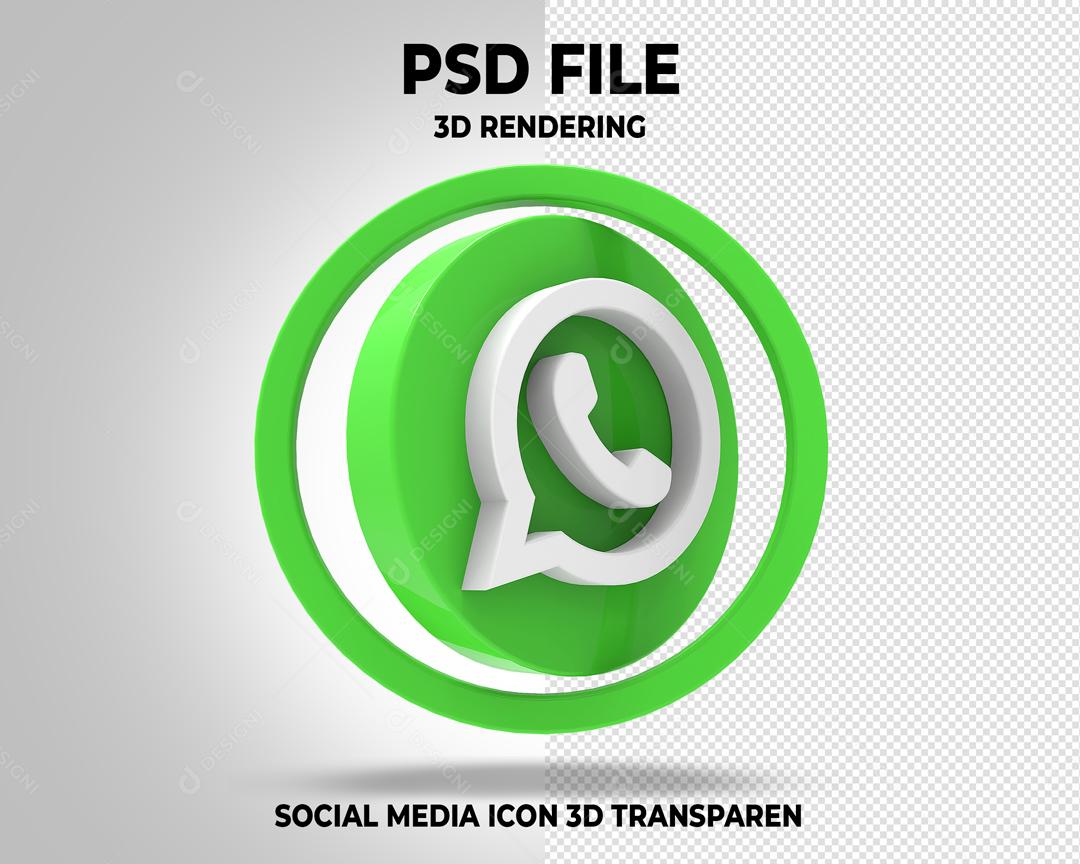 Whatsapp Em Forma Geométrica 3D Elemento Para Composição PSD