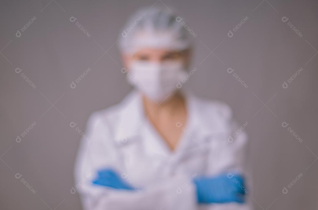 Grande conceito de profissional de medicina, hospital, médico. Foto borrada para fundos.