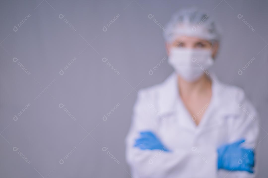 Grande conceito de profissional de medicina, hospital, médico. Foto borrada para fundos.