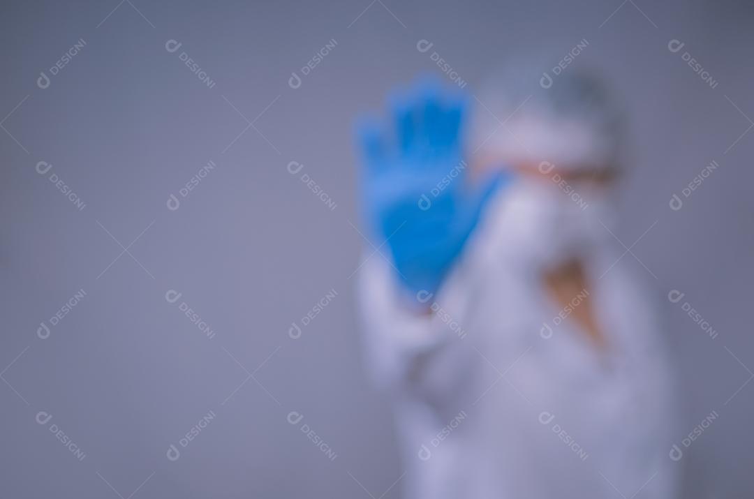 Grande conceito de profissional de medicina, hospital, médico. Foto borrada para fundos.