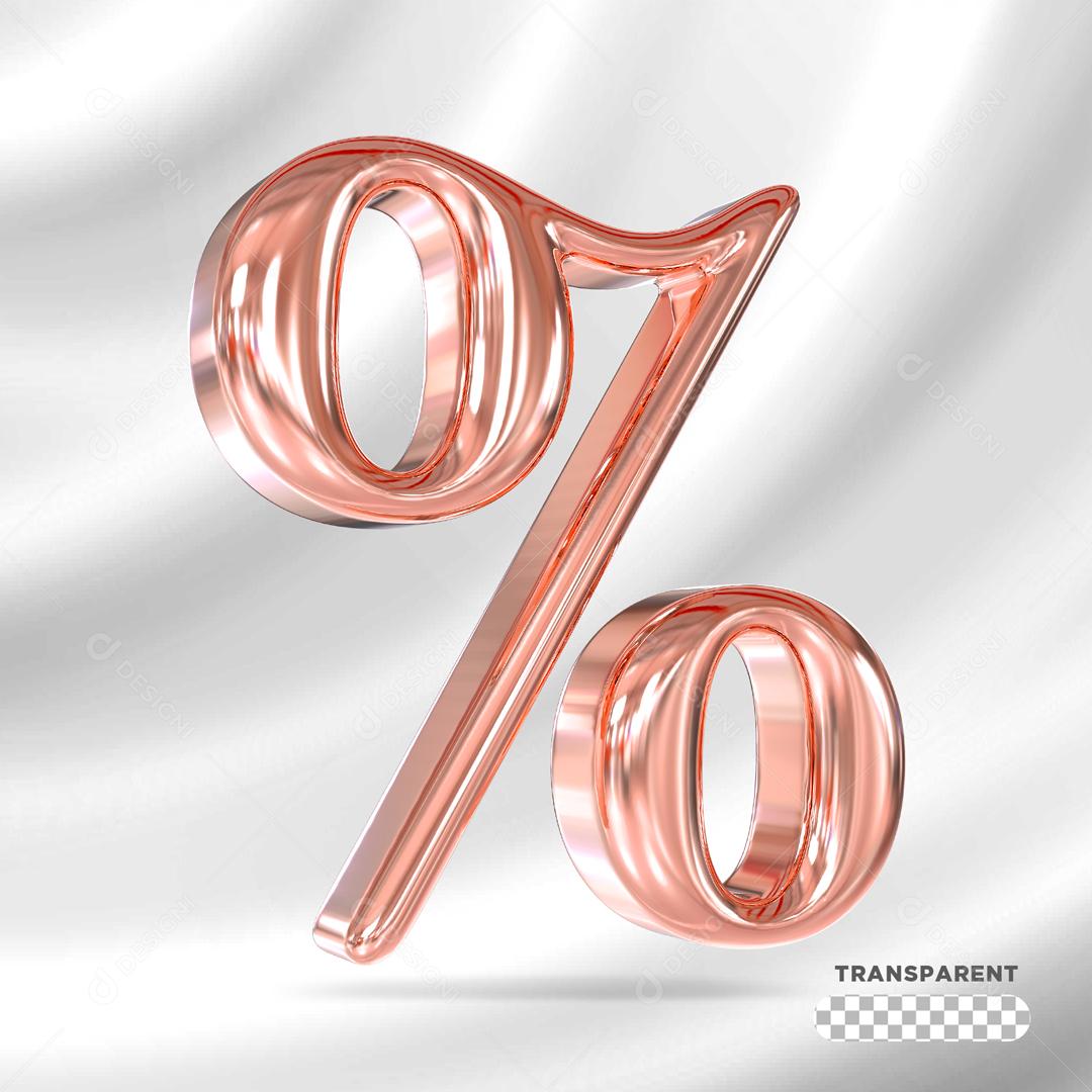 Elemento 3D Porcentagem Rosa Para Composição PSD