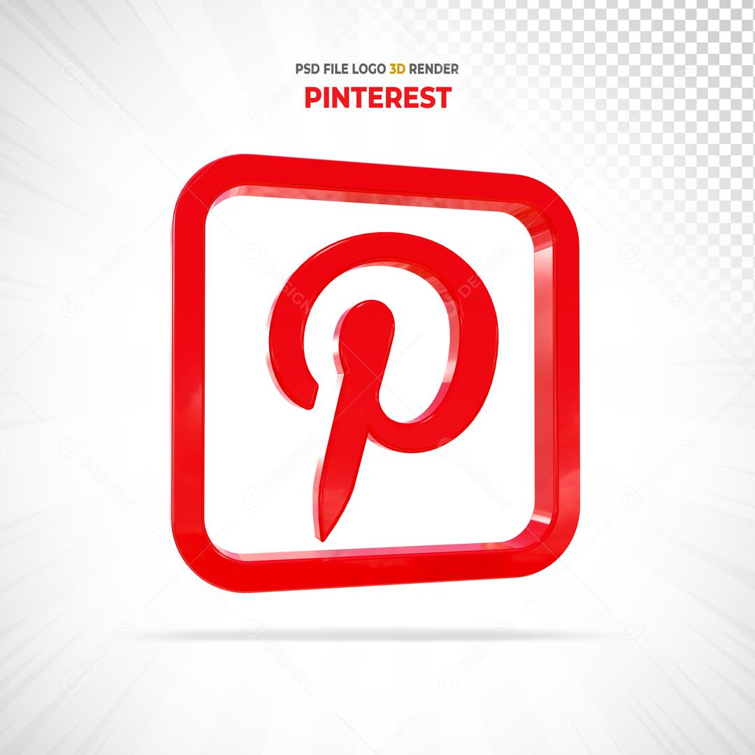Pinterest Em Forma Geométrica 3D Elemento Para Composição PSD