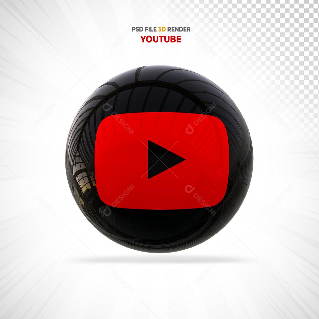 Youtube 3D Elemento Para Composição PSD