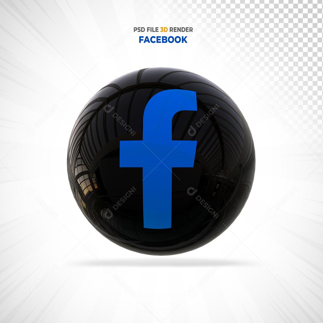 Facebook 3D Elemento Para Composição PSD
