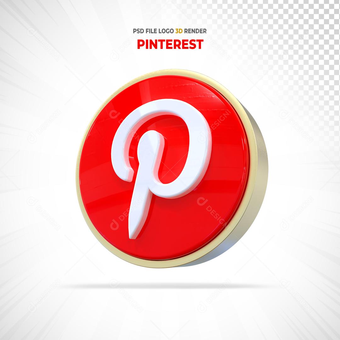 ícone Pinterest 3D Para Composição PSD
