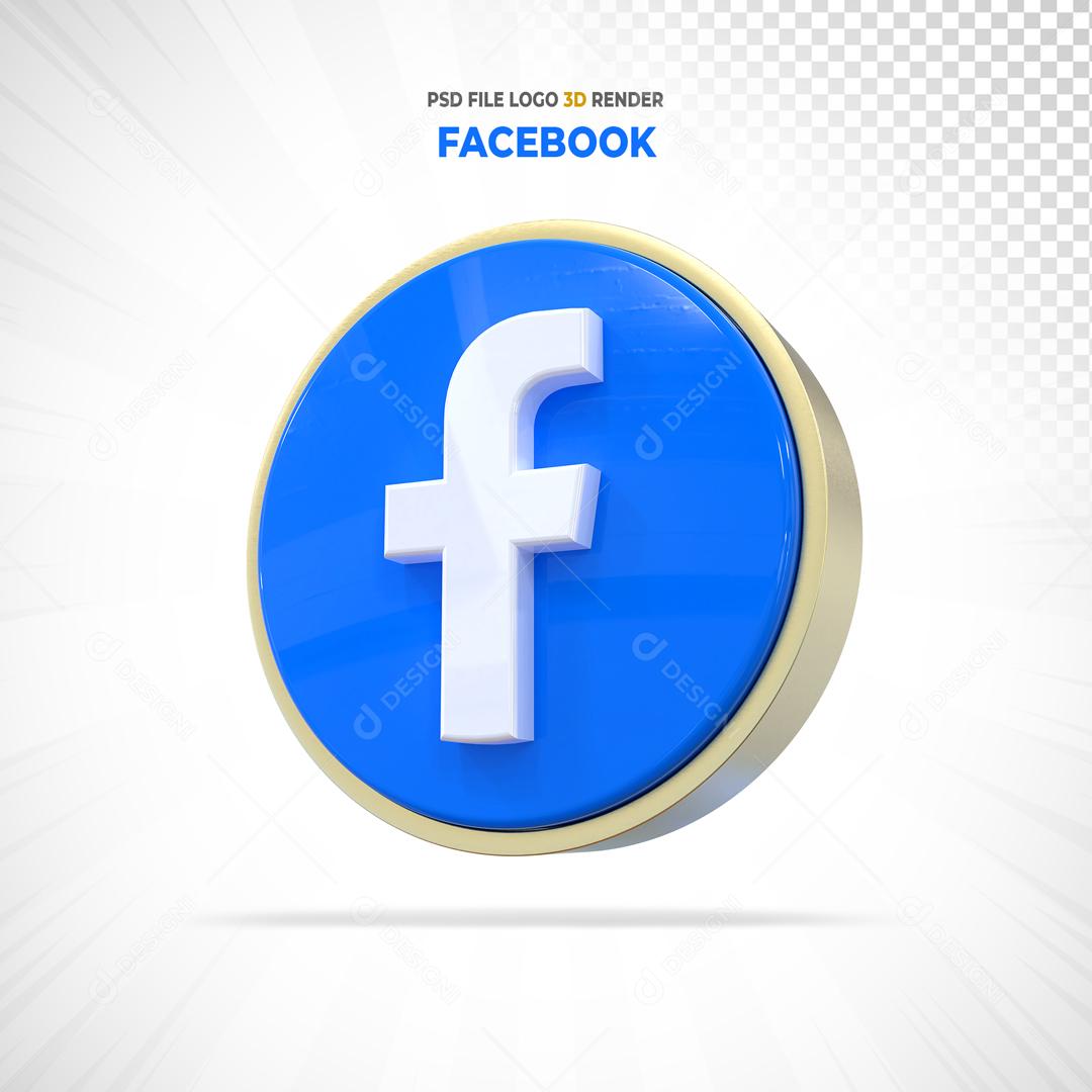 ícone Facebook 3D Para Composição PSD