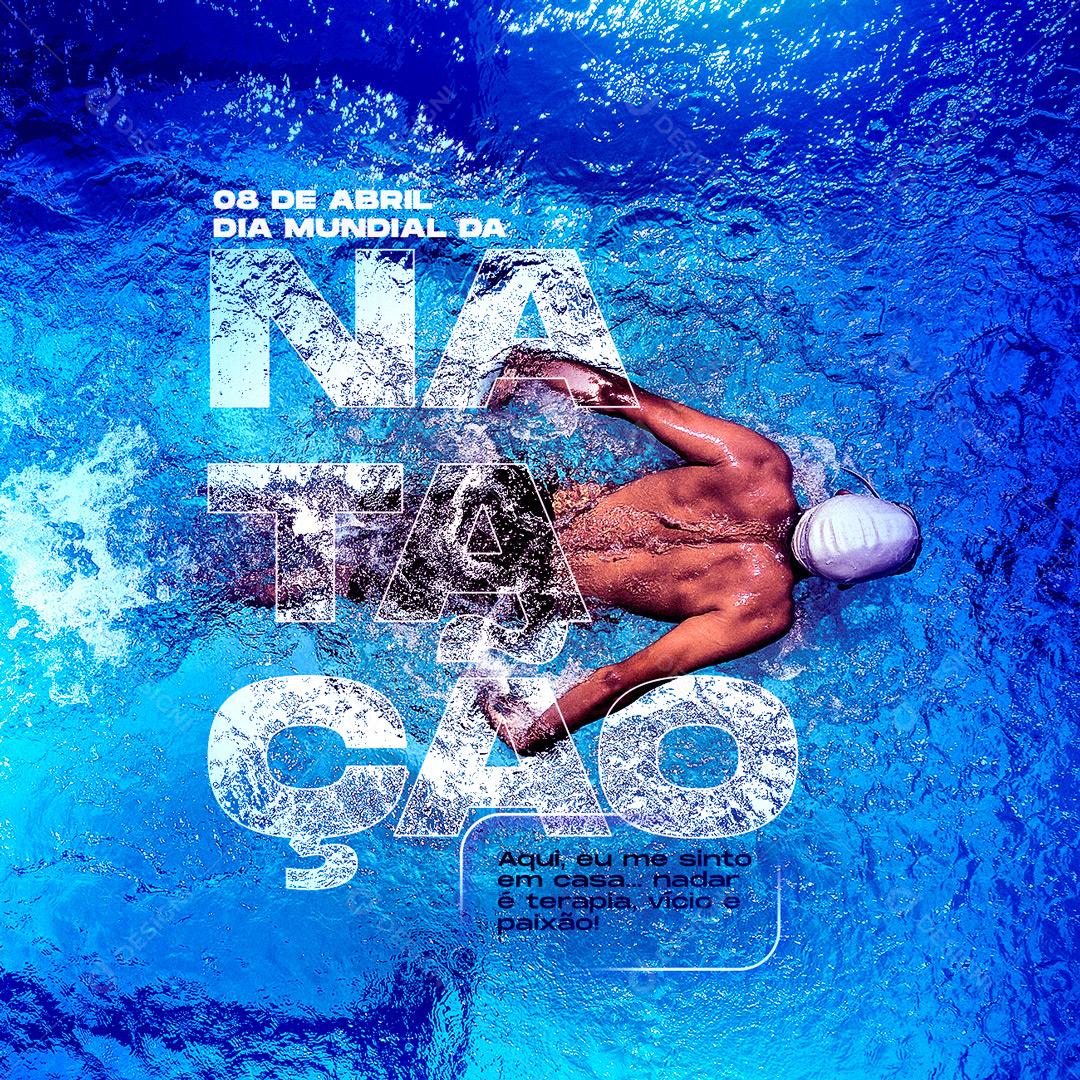 Dia Mundial Da Natação 8 De Abril Social Media PSD Editável