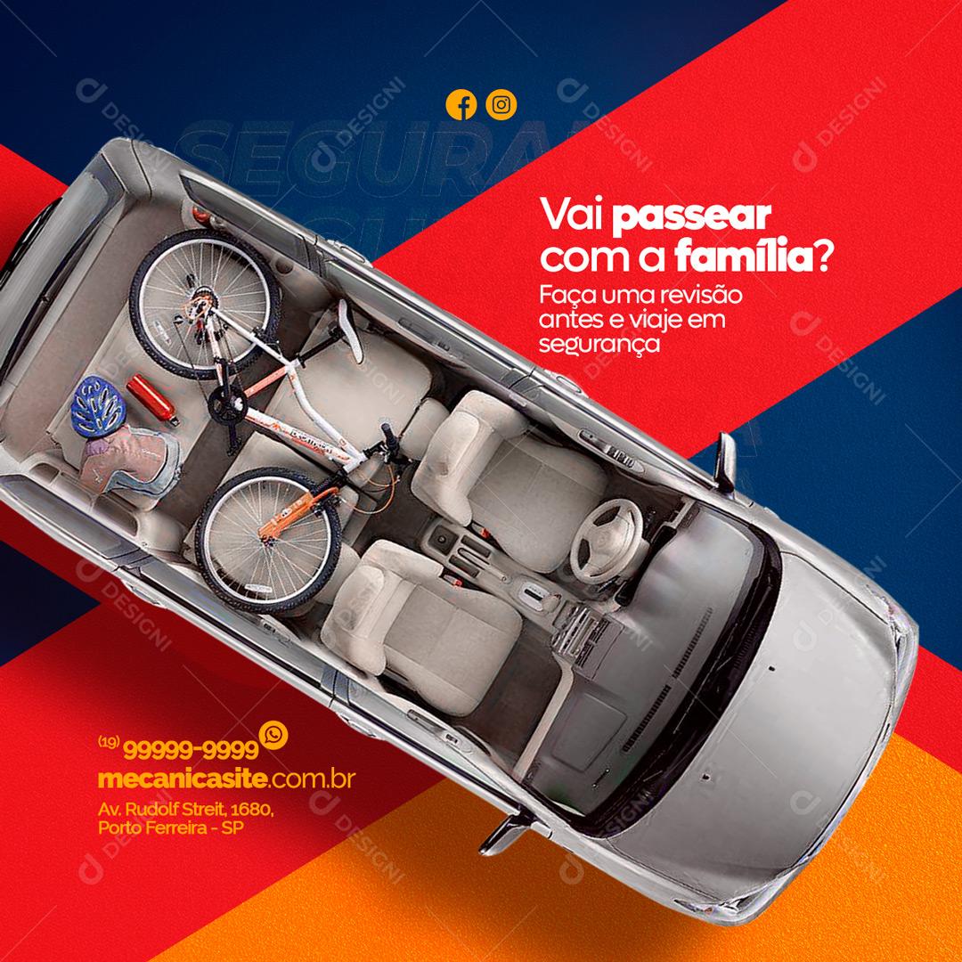 Social Media Vai Passear Com a Família Oficina Mecânica PSD Editável