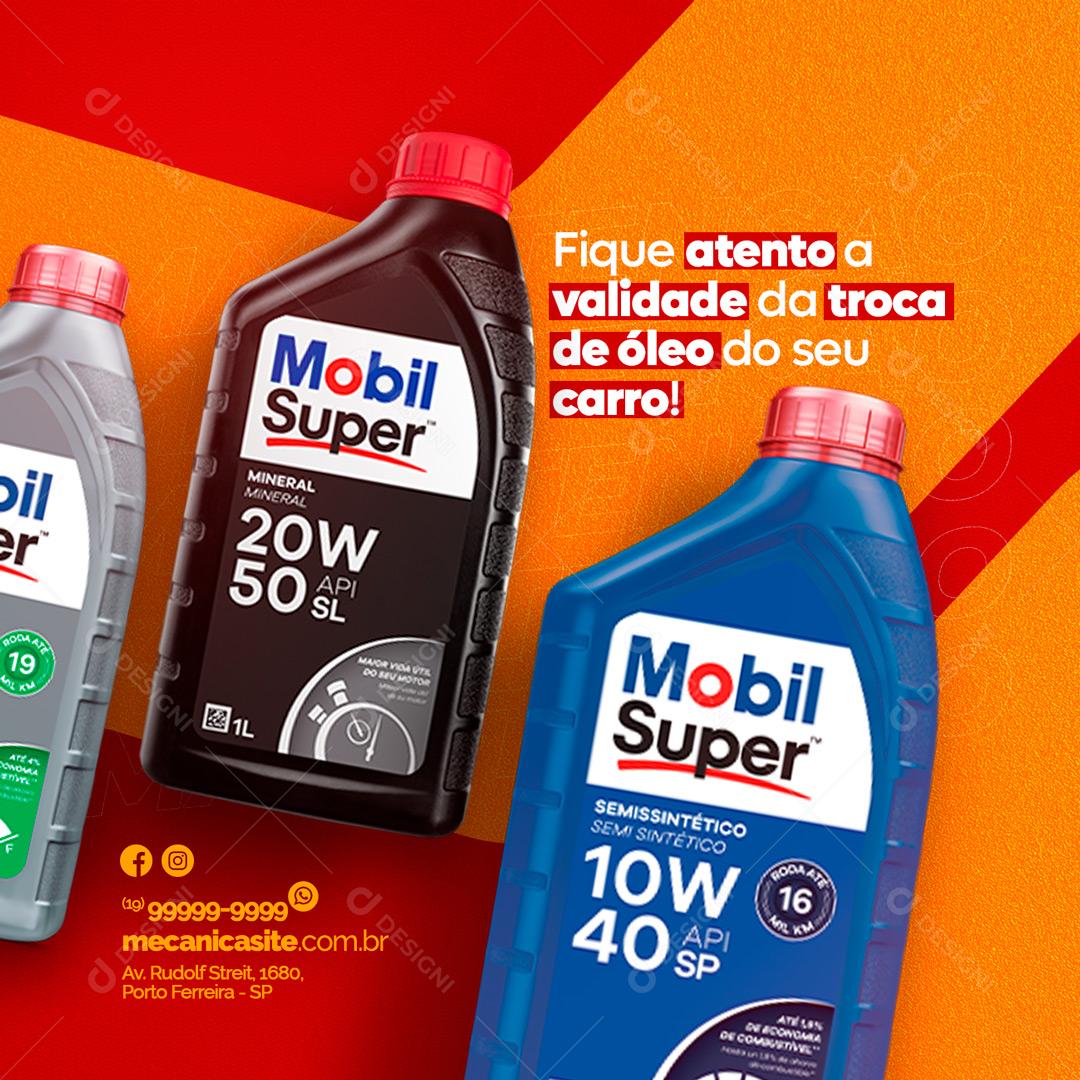 Social Media Fique Atento a Validade da Troca de Óleo do Seu Carro Oficina Mecânica PSD Editável
