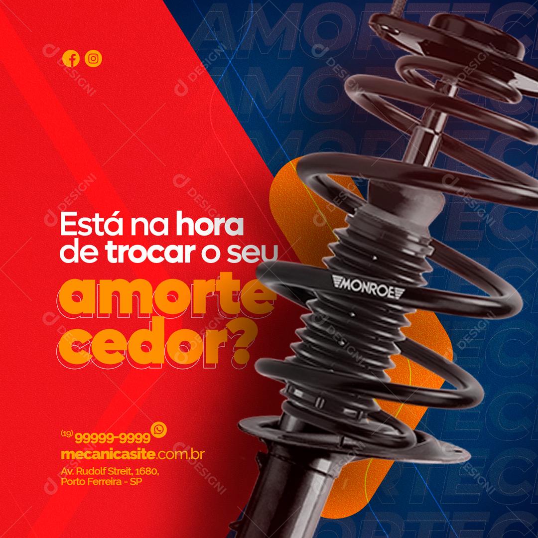 Social Media Está na Hora de Trocar o Seu Amortecedor Oficina Mecânica PSD Editável