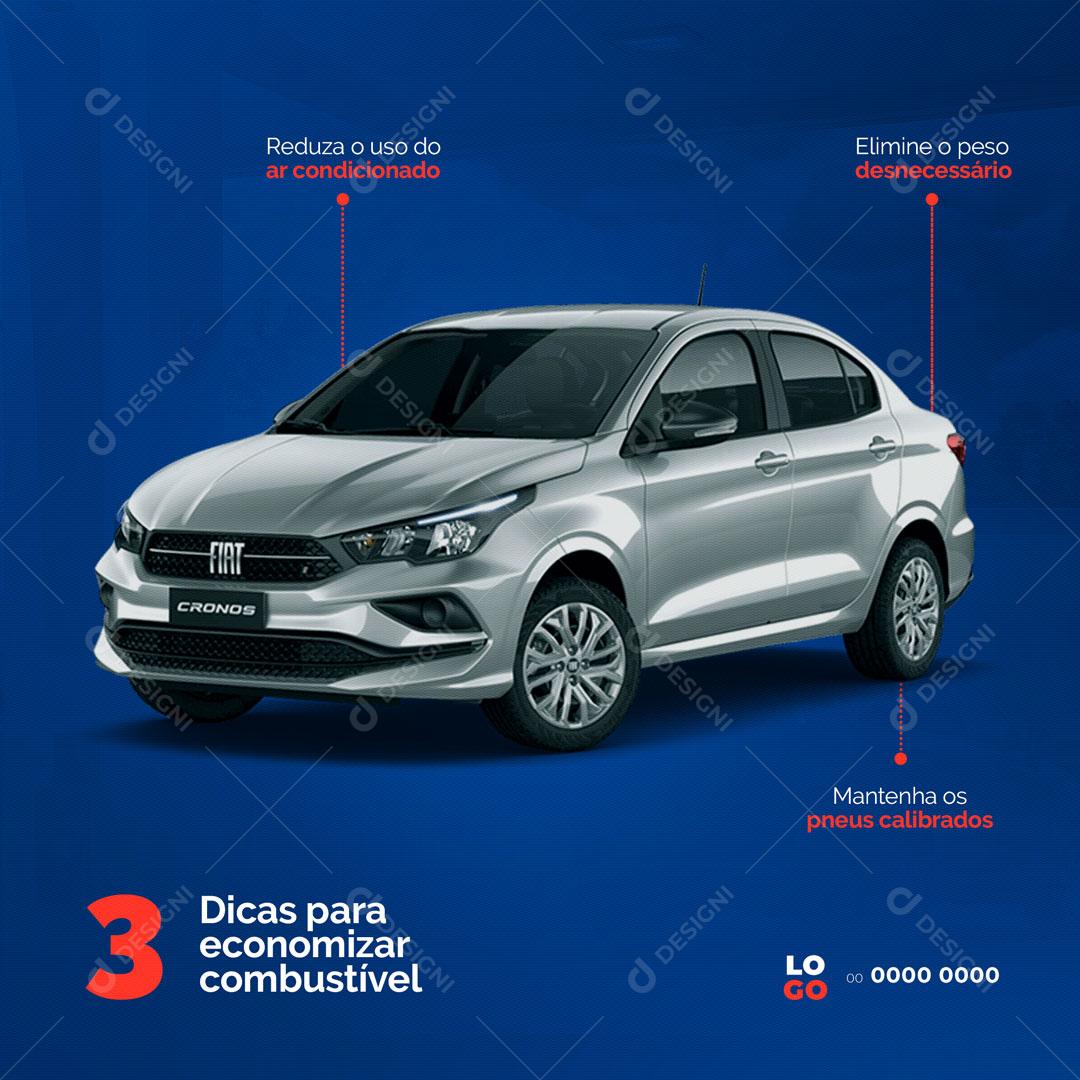 Social Media Posto de Gasolina Dicas Para Economizar Combustível PSD Editável