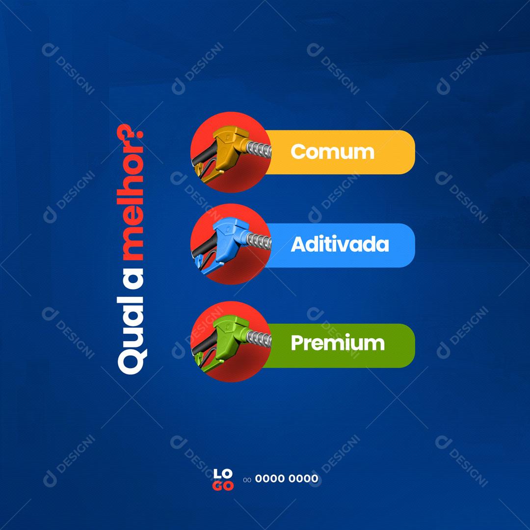 Social Media Posto de Gasolina Qual a Melhor? PSD Editável