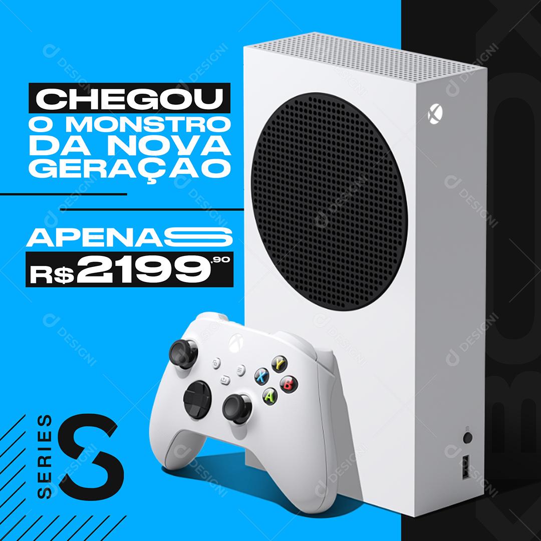 Social Media Chegou o Monstro da Nova Geração Xbox Series S Eletrônico PSD Editável