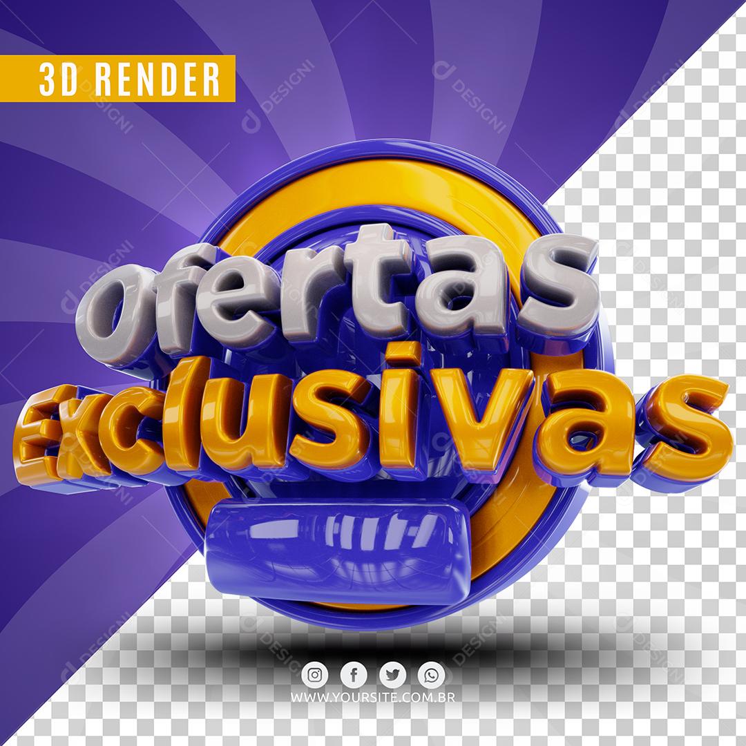 Selo 3D Ofertas Exclusivas Para Composição PSD